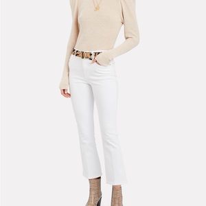 FRAME DENIM Le Crop Mini Boot white denim jeans 27 NWOT